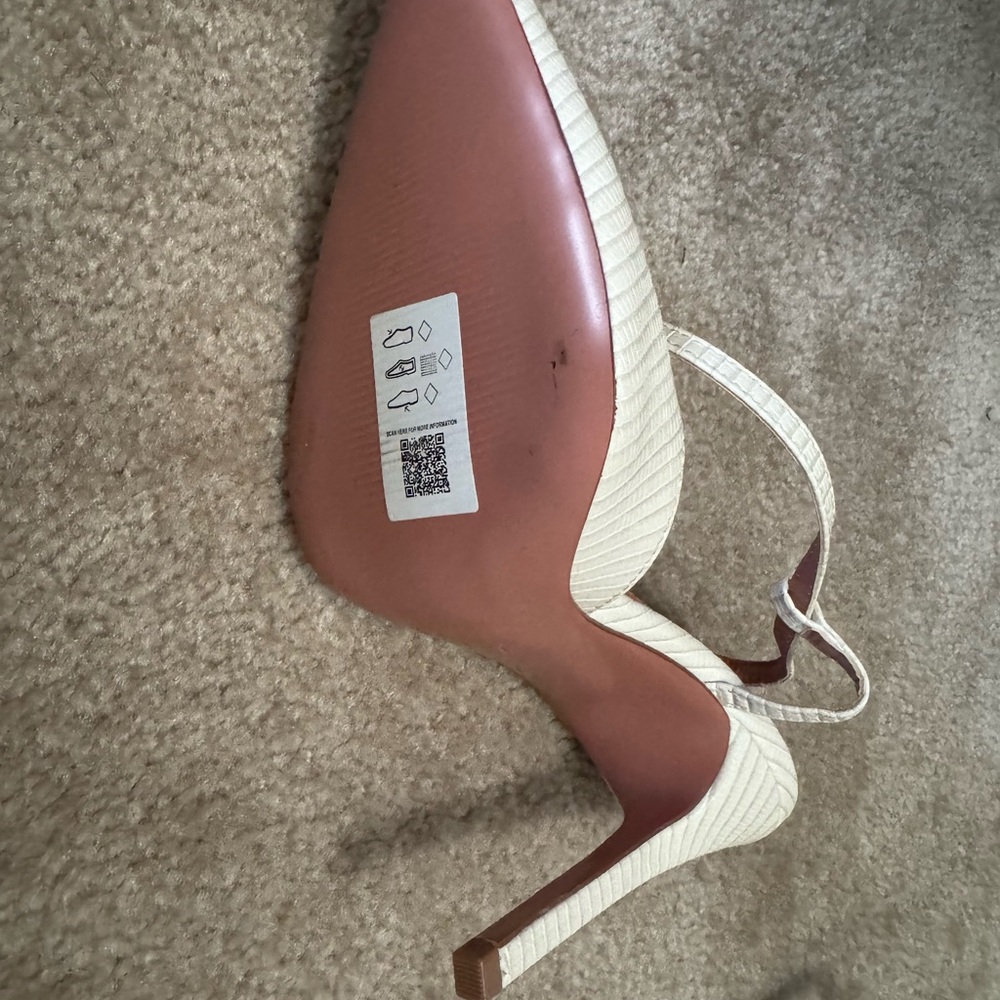 ASOS Cream Textured Heels - Picture 2 of 3